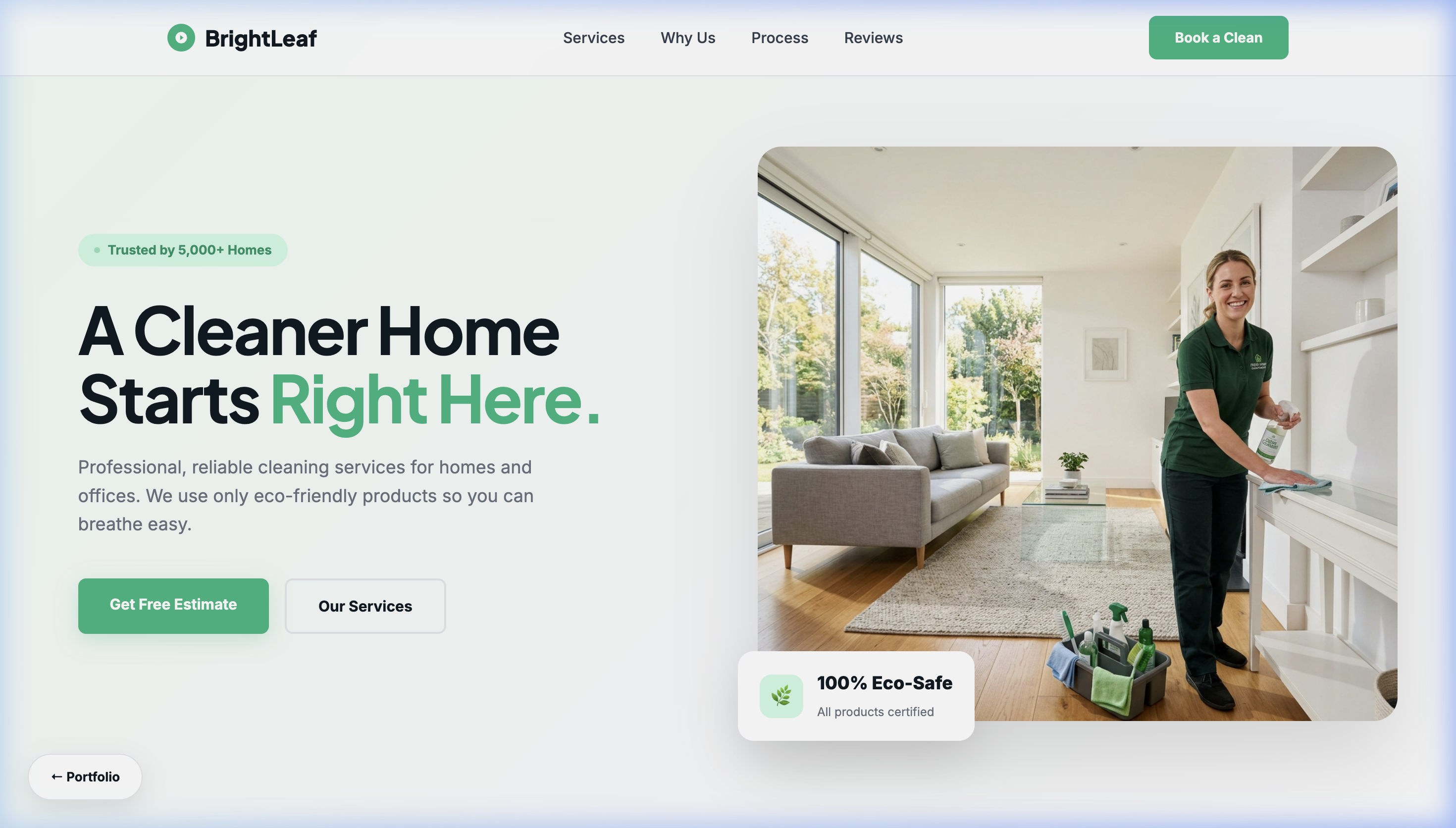 BrightLeaf Cleaning — Website Preview